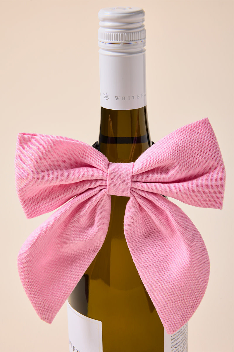 Beau Bottles Pink Linen Bottle Bow | Francesca's