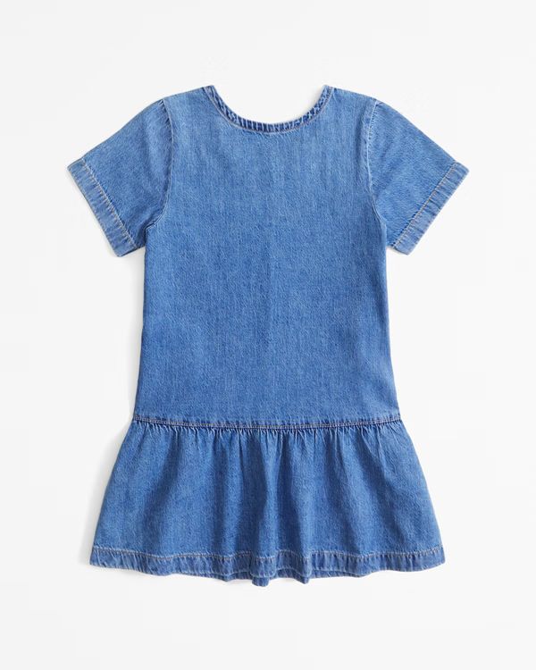 short-sleeve denim drop-waist dress | Abercrombie & Fitch (US)