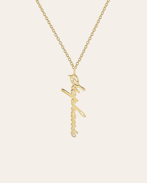 14k Gold Name Pendant Necklace | Zoe Lev Jewelry