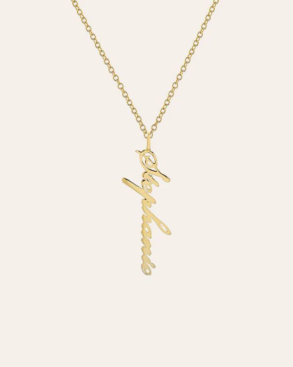 14k Gold Name Pendant Necklace | Zoe Lev Jewelry