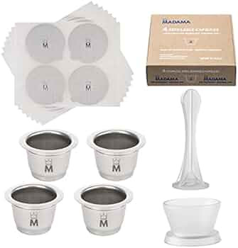 Madama - Refillable and Reusable Pod Compatible with Nespresso. Stainless Steel with Aluminium Li... | Amazon (US)