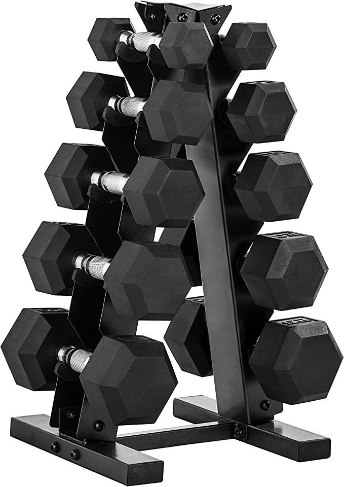 CAP Barbell 150 LB Dumbbell Set with Rack | Amazon (US)