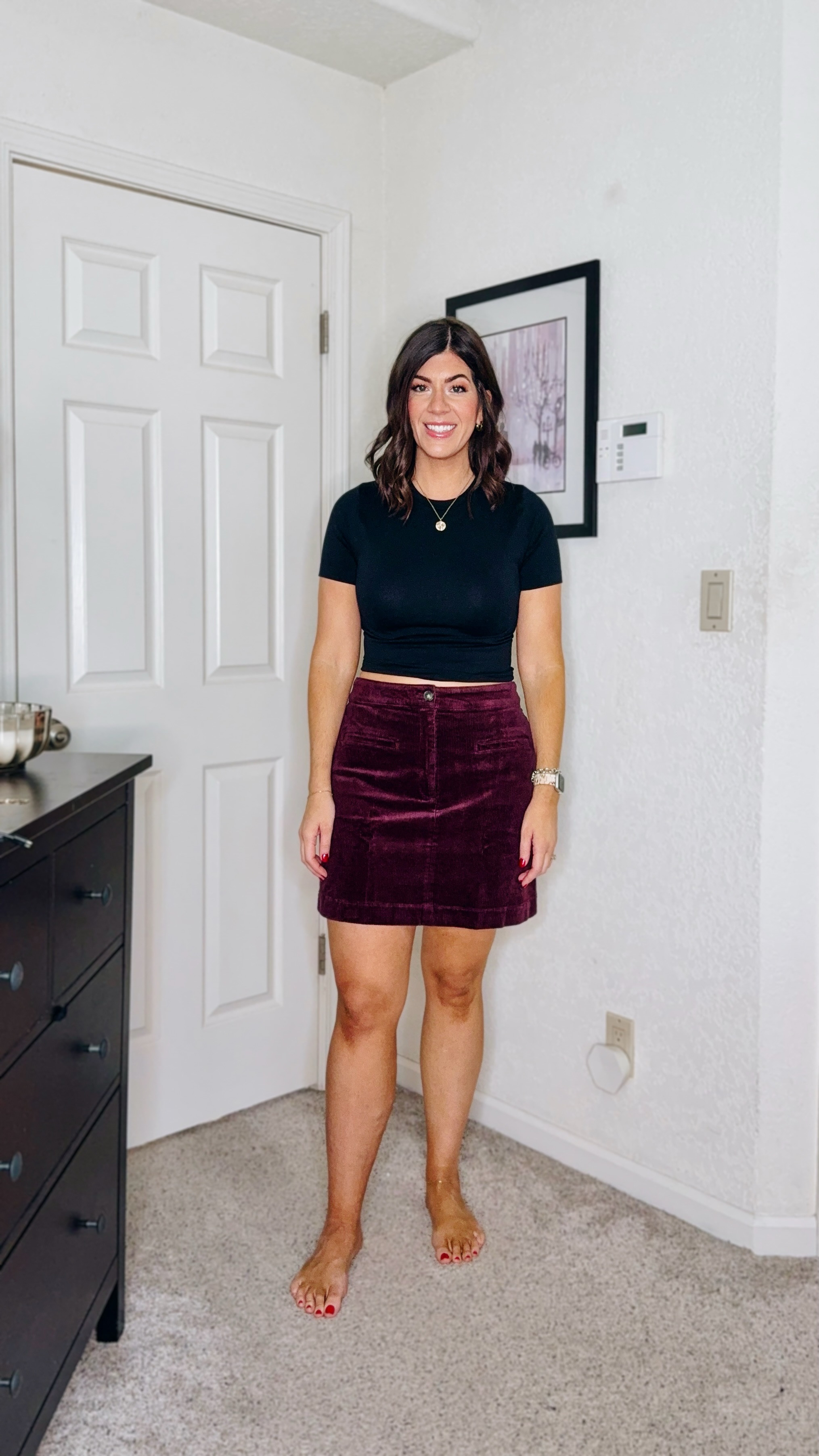 Loft trying
In an 8 in the corduroy skirt - size down if in between 

#LTKMidsize #LTKWorkwear #LTKSaleAlert