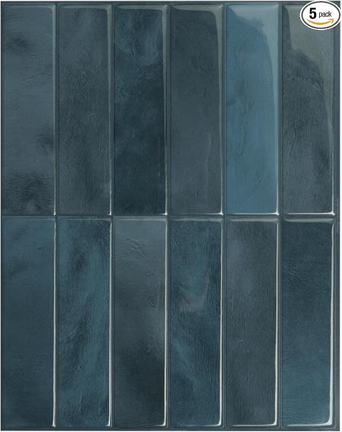 SMART TILES Peel and Stick Backsplash - 5 Sheets of 11.43" x 9" - 3D Adhesive Peel and Stick Tile... | Amazon (US)
