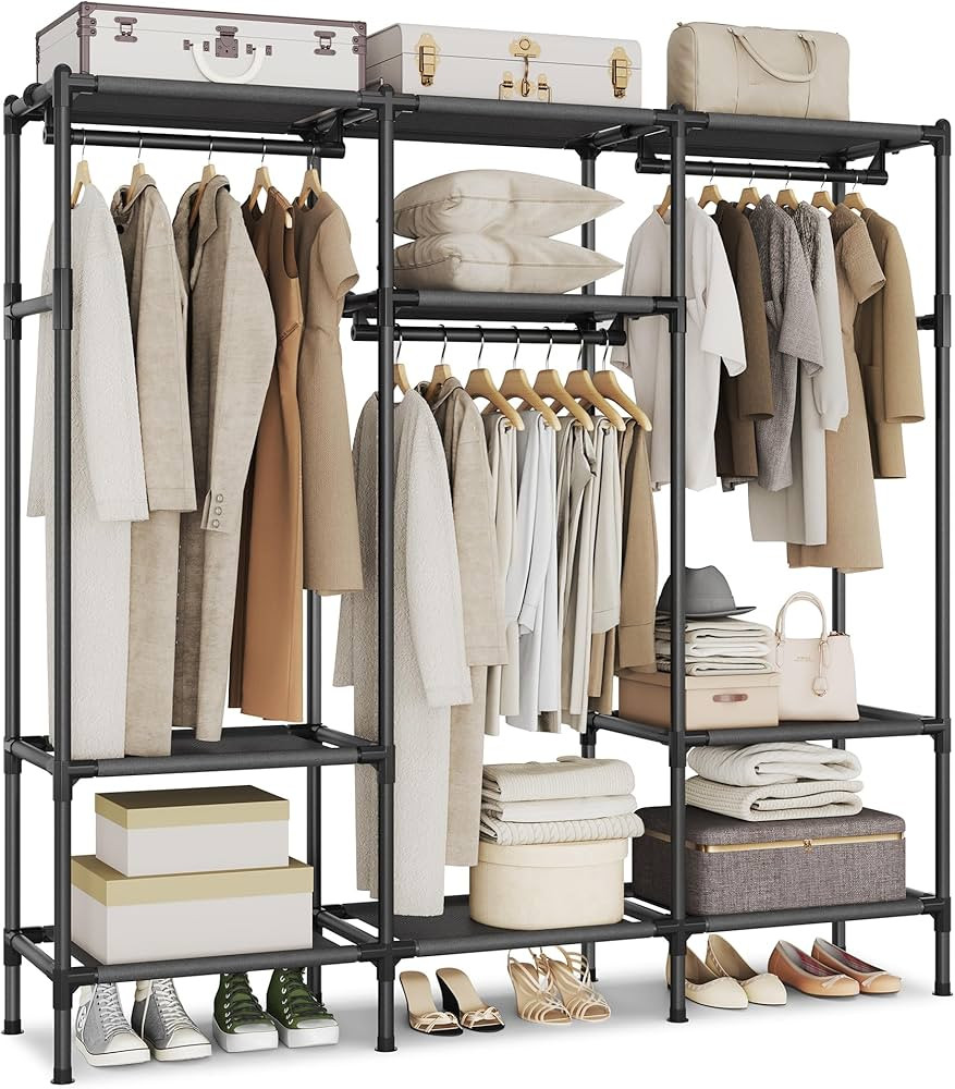 SONGMICS Clothes Rack,72 Inch Large Capacity Portable Closet, Heavy Duty Wardrobe Closet Organize... | Amazon (US)