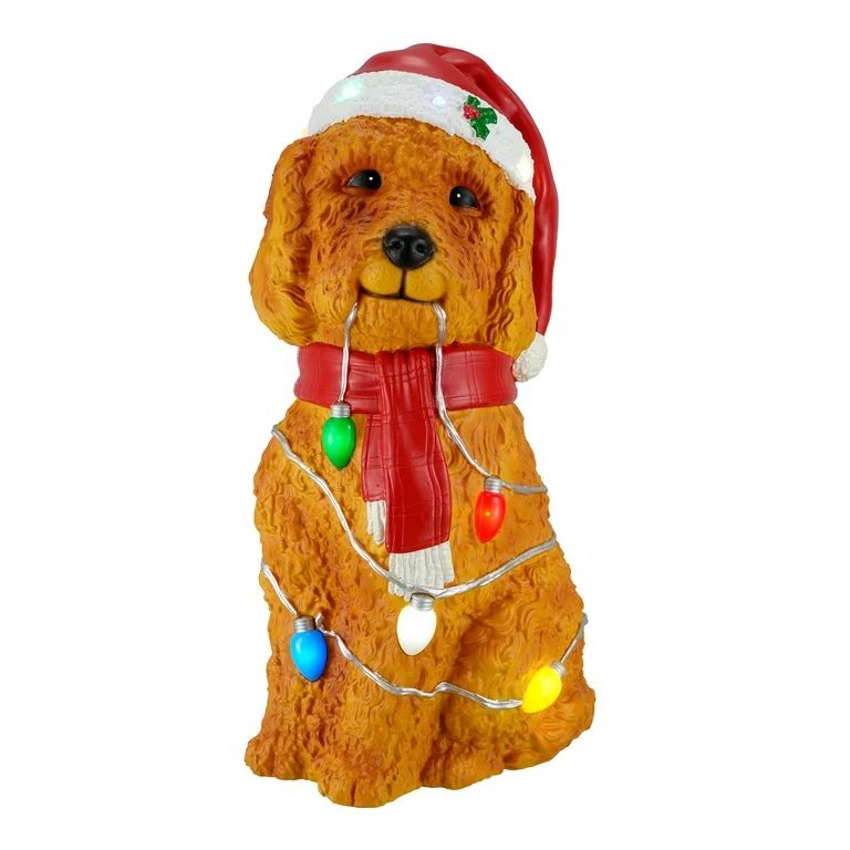 30” LED Brown Goldendoodle Blow Mold Christmas Decoration, Holiday Time | Walmart (US)