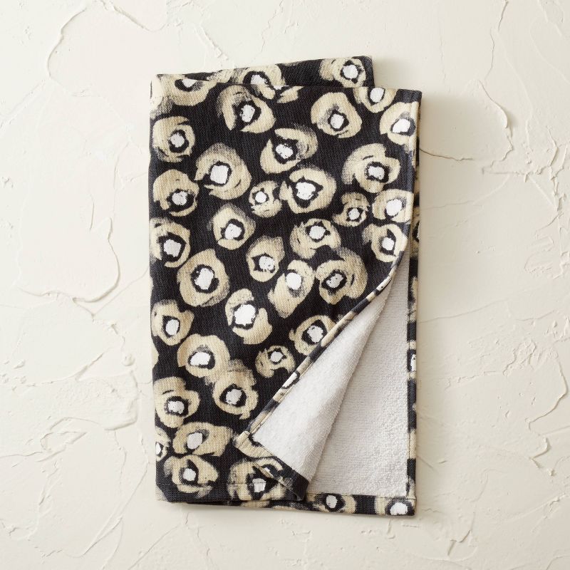 Leopard Print Flat Woven Hand Towel Black - Opalhouse™ designed with Jungalow™ | Target