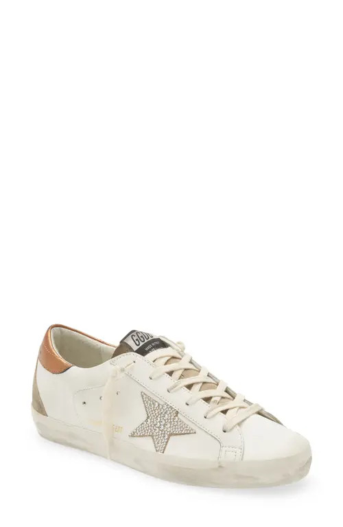 Golden Goose Super-Star Low Top Sneaker in White/Crystal/Rus/Taupe at Nordstrom, Size 7Us | Nordstrom