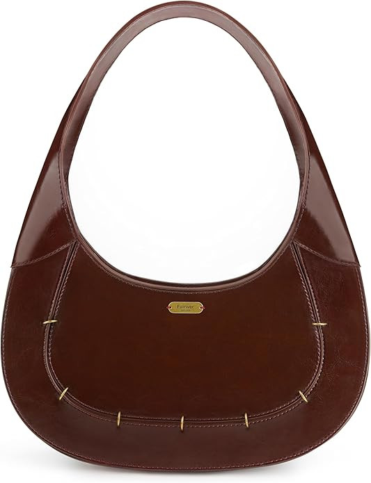 Women's Vintage Shoulder Bag Small Going Out Purse Mini Crescent Handbag with Zipper Closure | Amazon (US)