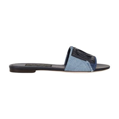 Patchwork denim slides with DG logo | 24S US