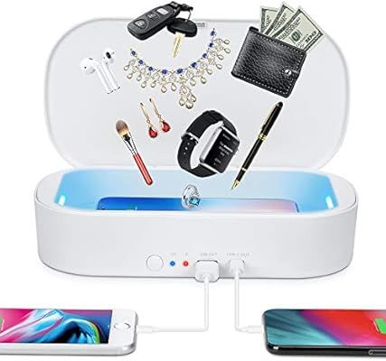 UV Phone Sanitizer Box with Wireless Charger, Portable Multi-Function UV Cell Phone Sterilizer, A... | Amazon (US)