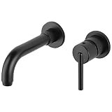 Delta Faucet Trinsic Wall Mount Faucet, Matte Black Bathroom Faucet, Wall Mount Bathroom Faucet 3 Ho | Amazon (US)