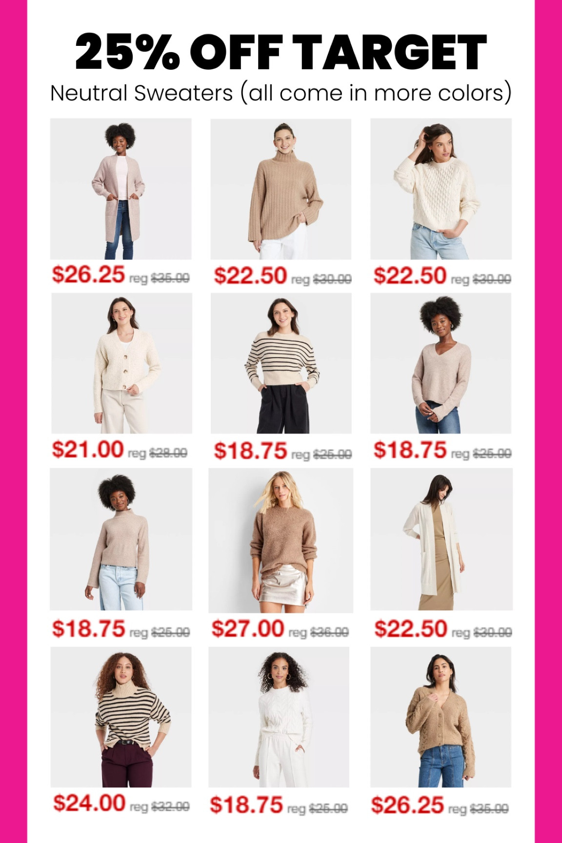 25% off Target sweaters! 

#LTKSaleAlert #LTKFindsUnder50