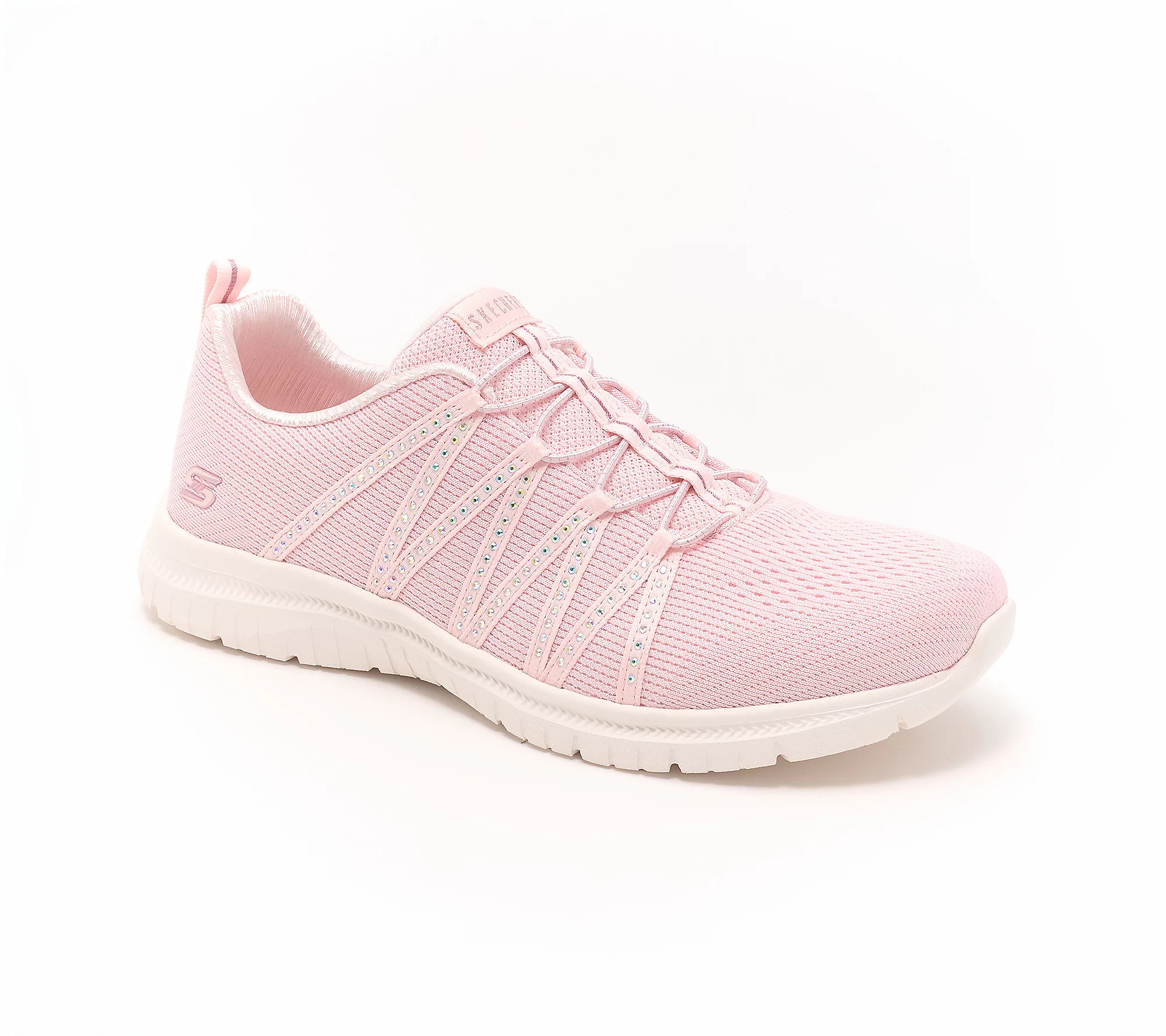 Skechers Virtue Vegan Rhinestone Mesh Sneakers - She Sparkles | QVC