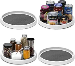 Amazon.com - [ 4 Pack ] 12 Inch Non-Skid Turntable Lazy Susan Organizers - Spinning Rack for Cabi... | Amazon (US)