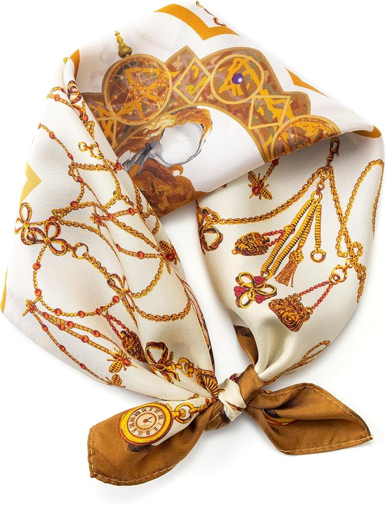 100% Mulberry Silk Scarf for Women, Head Scarf for Hair, Small Square Satin Neck Scarf 21"x21" | Amazon (US)