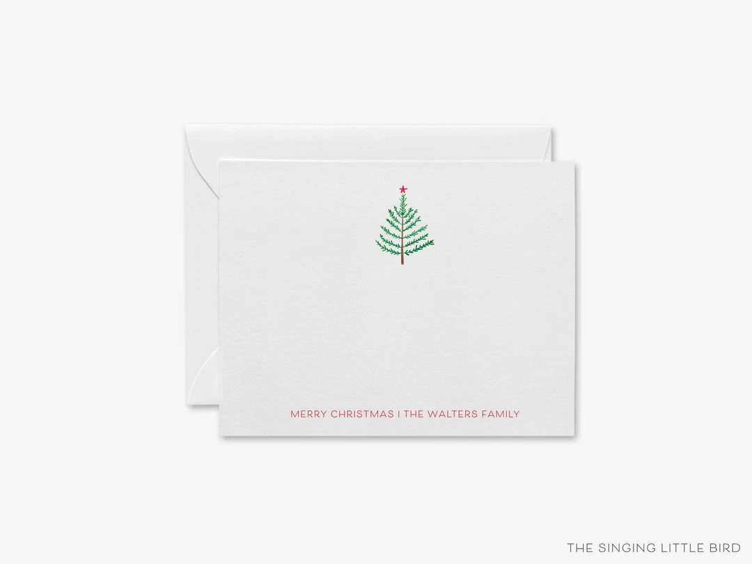Merry Christmas Personalized Notecards Custom Christmas - Etsy | Etsy (US)