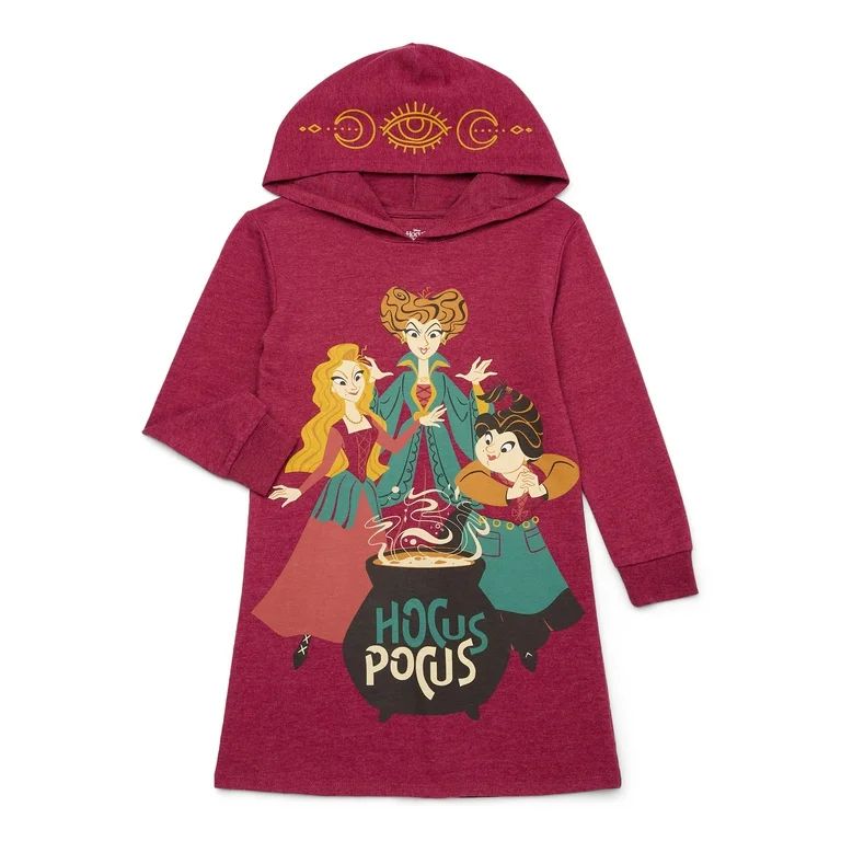 Hocus Pocus Girls Cosplay Hoodie Dress with Long Sleeves, Sizes 4-18 | Walmart (US)