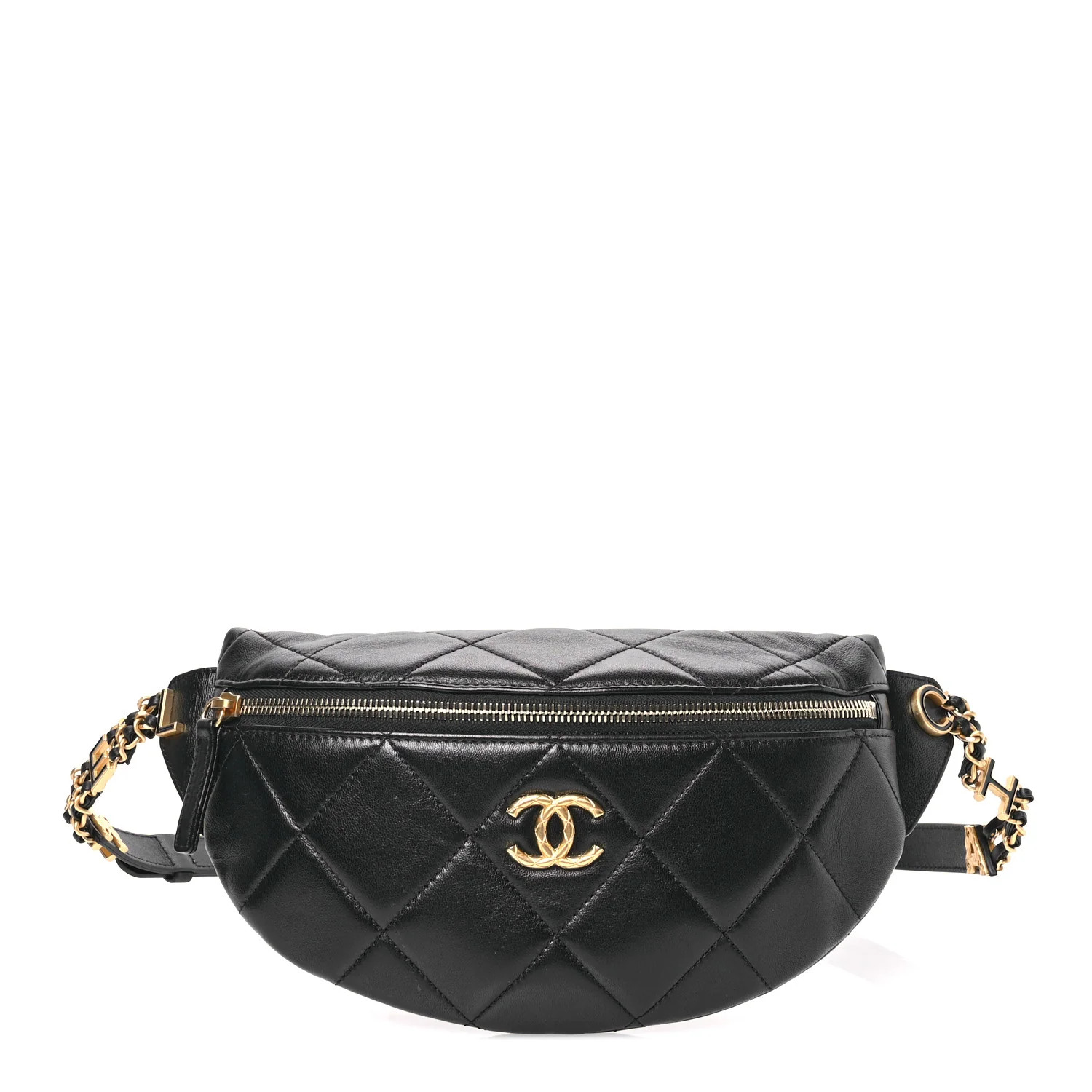 Lambskin Enamel Quilted Waist Bag Black | FASHIONPHILE (US)