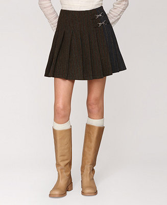 Avec Les Filles Women's Mixed Pattern Pleated Mini Skirt - Macy's | Macy's