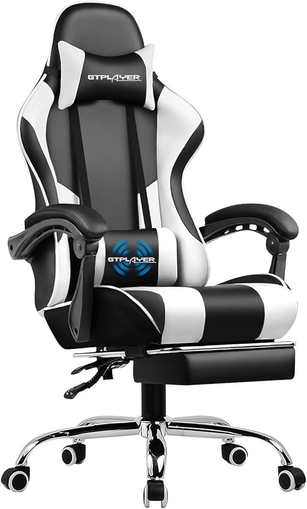 GTPLAYER Gaming Chair Lumbar Support Footrest               
Material: Faux Leather | Amazon (US)