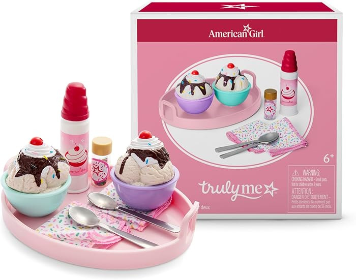 American Girl Truly Me, 18-inch Doll Playset and Accessories, Sundaes for Two Set, with Metal Spo... | Amazon (US)