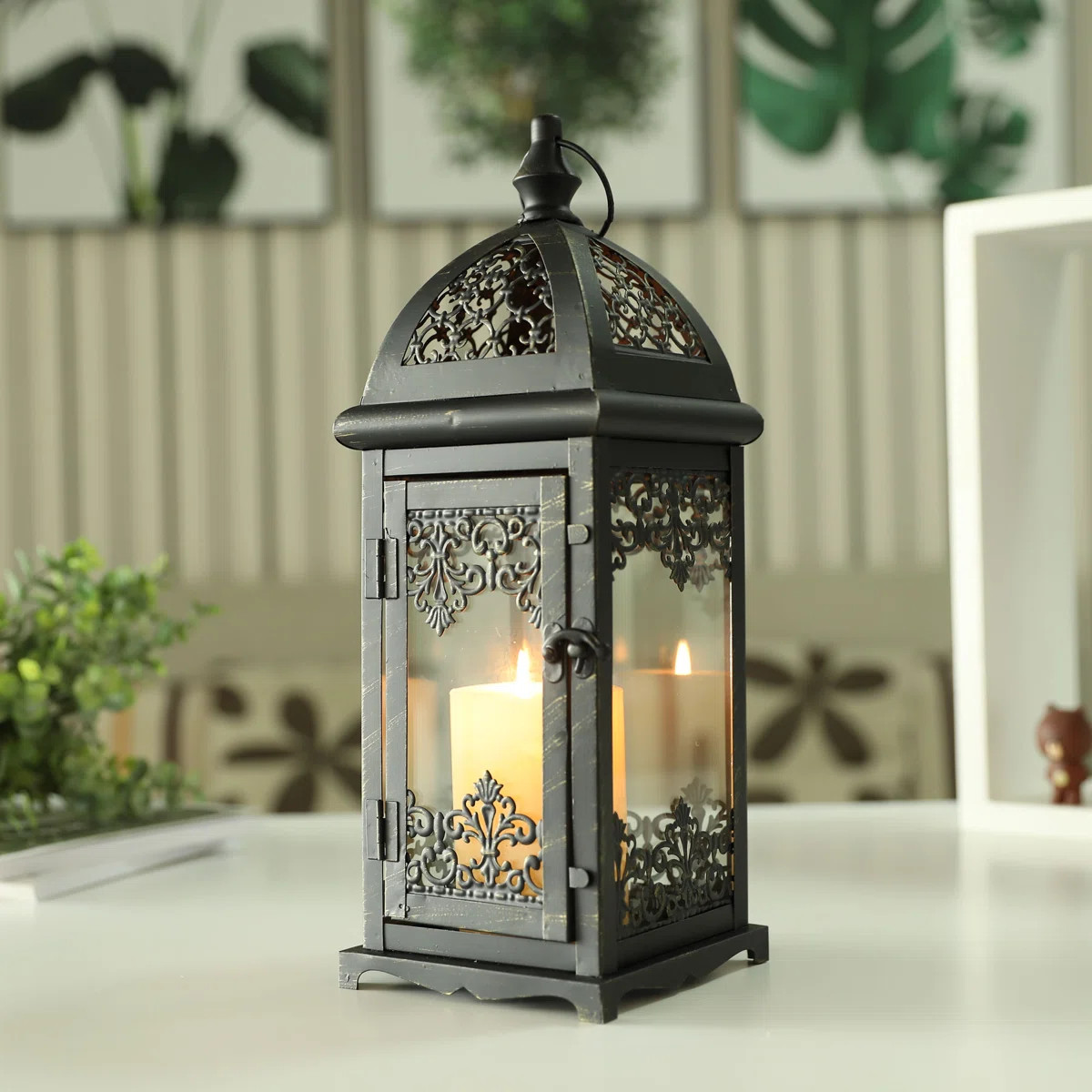 15" Gothic Decorative Candle Lantern \uff08Black\uff09 | Wayfair North America