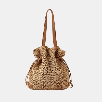 Cupshe Women's Chic Woven Straw Shoulder Bag-F-Brown | Target