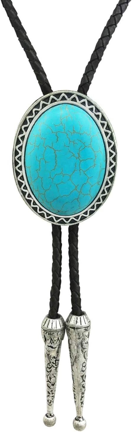 SELOVO Genunie Leather Bolo Tie Native Western Bola Tie Stone | Amazon (US)