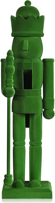 15 Inch Green Christmas Nutcracker Ornaments Flocked Nutcracker Figures Christmas Decor Ornament ... | Amazon (US)