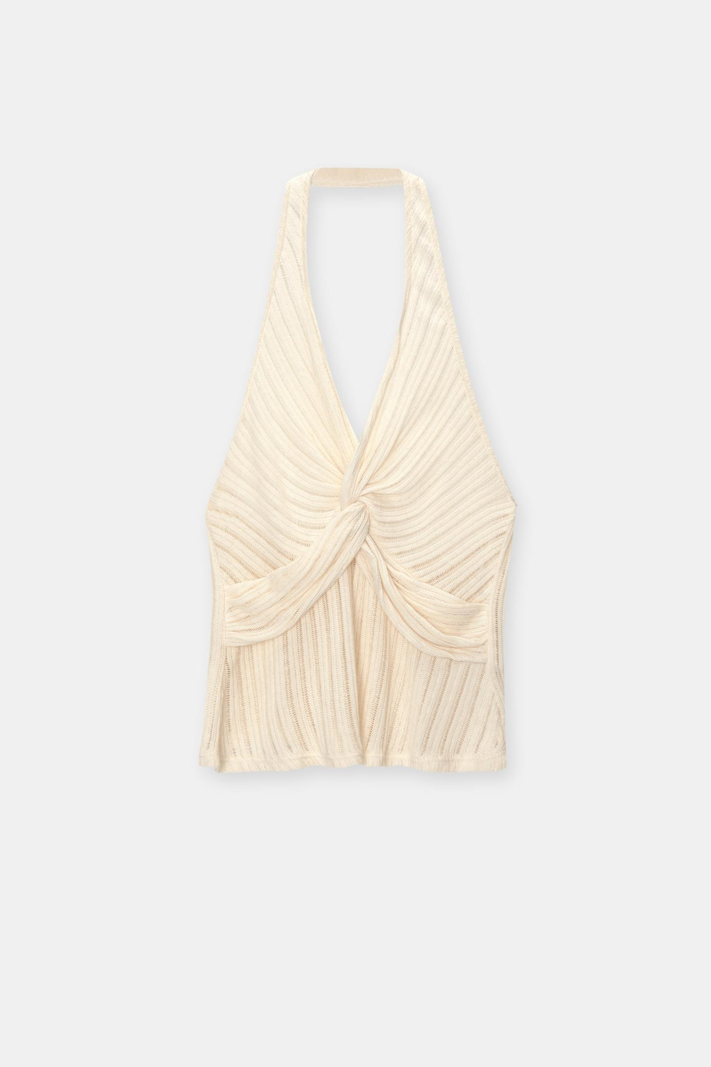 Crochet halter top with knot | PULL and BEAR UK