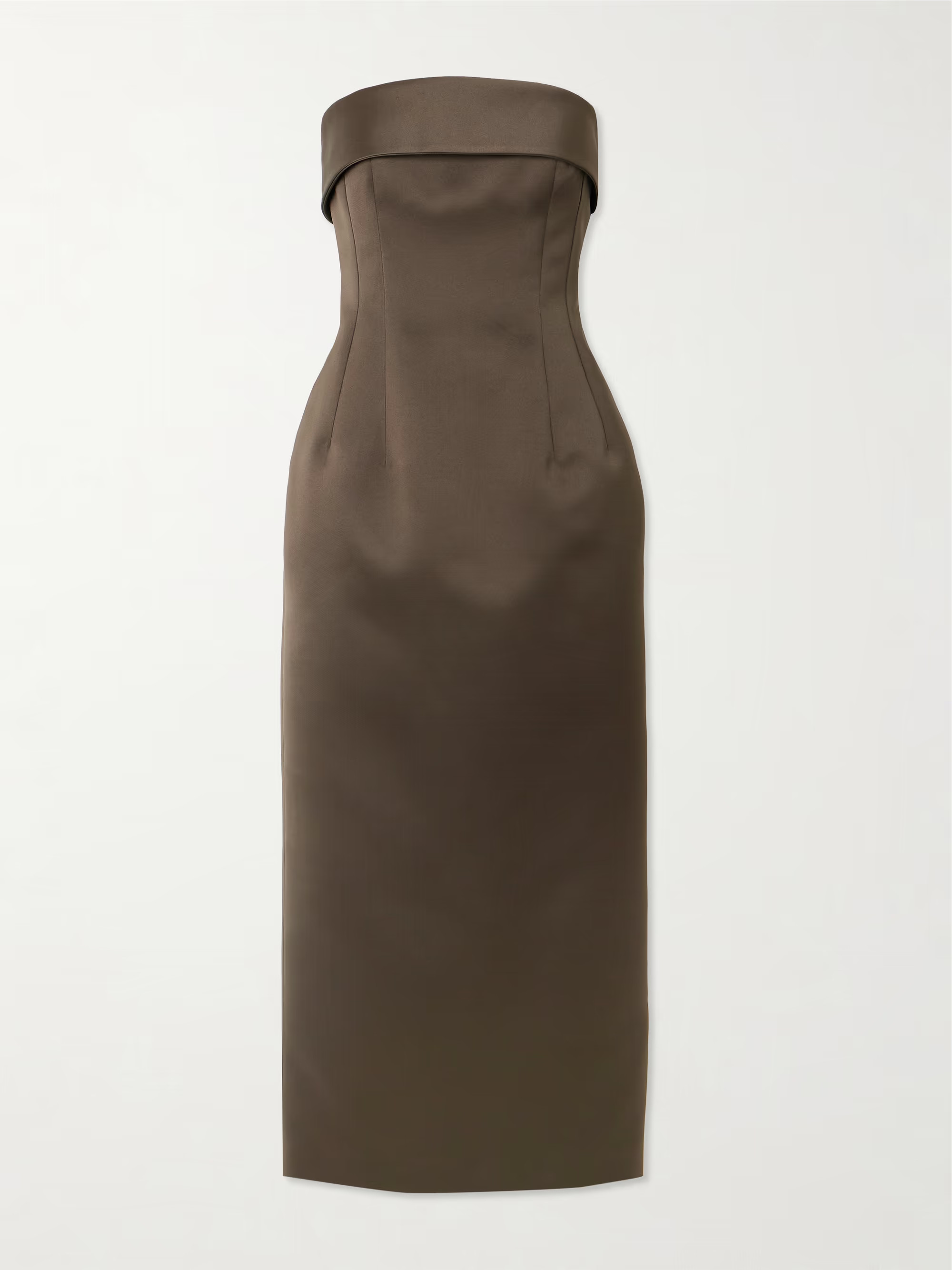 Keeley Mudu strapless duchesse-satin midi dress | NET-A-PORTER (US)