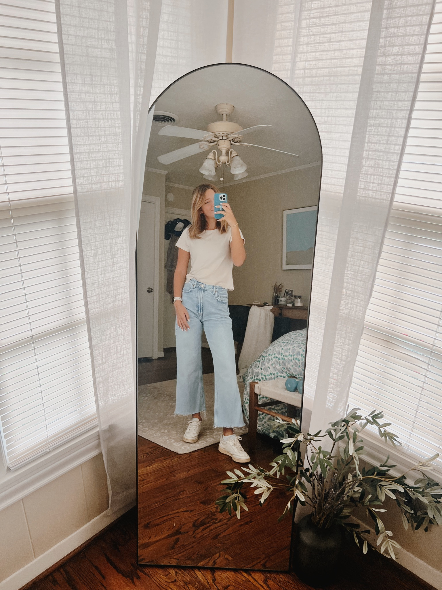 Perfect Sunday shirt!!! 

On sale at old navy love the ruffle seam on the bottom! 
Jeans are Zara!! 
Reboks always! 

#LTKHolidaySale #LTKworkwear #LTKstyletip