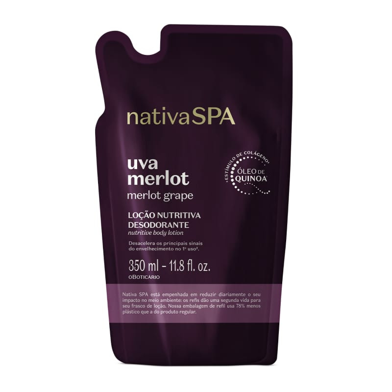 Refil Loção Nutritiva Desodorante Nativa Spa Uva Merlot 350ml | O Boticário | oBoticario (BR)