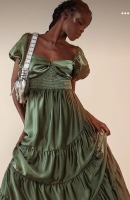 Free People Sundrenched Silky  Maxi Dress Size M $300 | eBay US