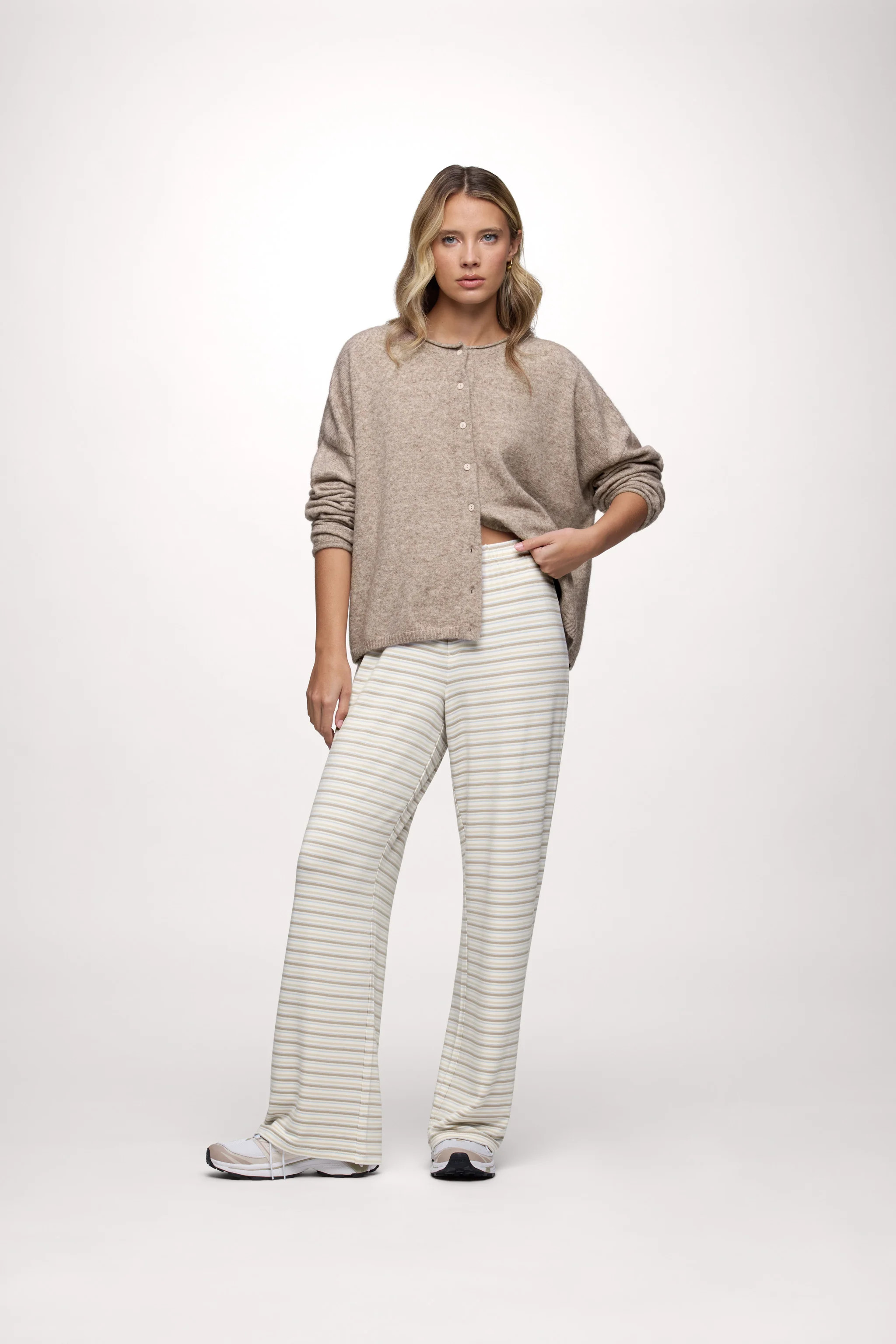 Boyfriend Stripe Pant | Cocoa Sky Stripe | nuuds
