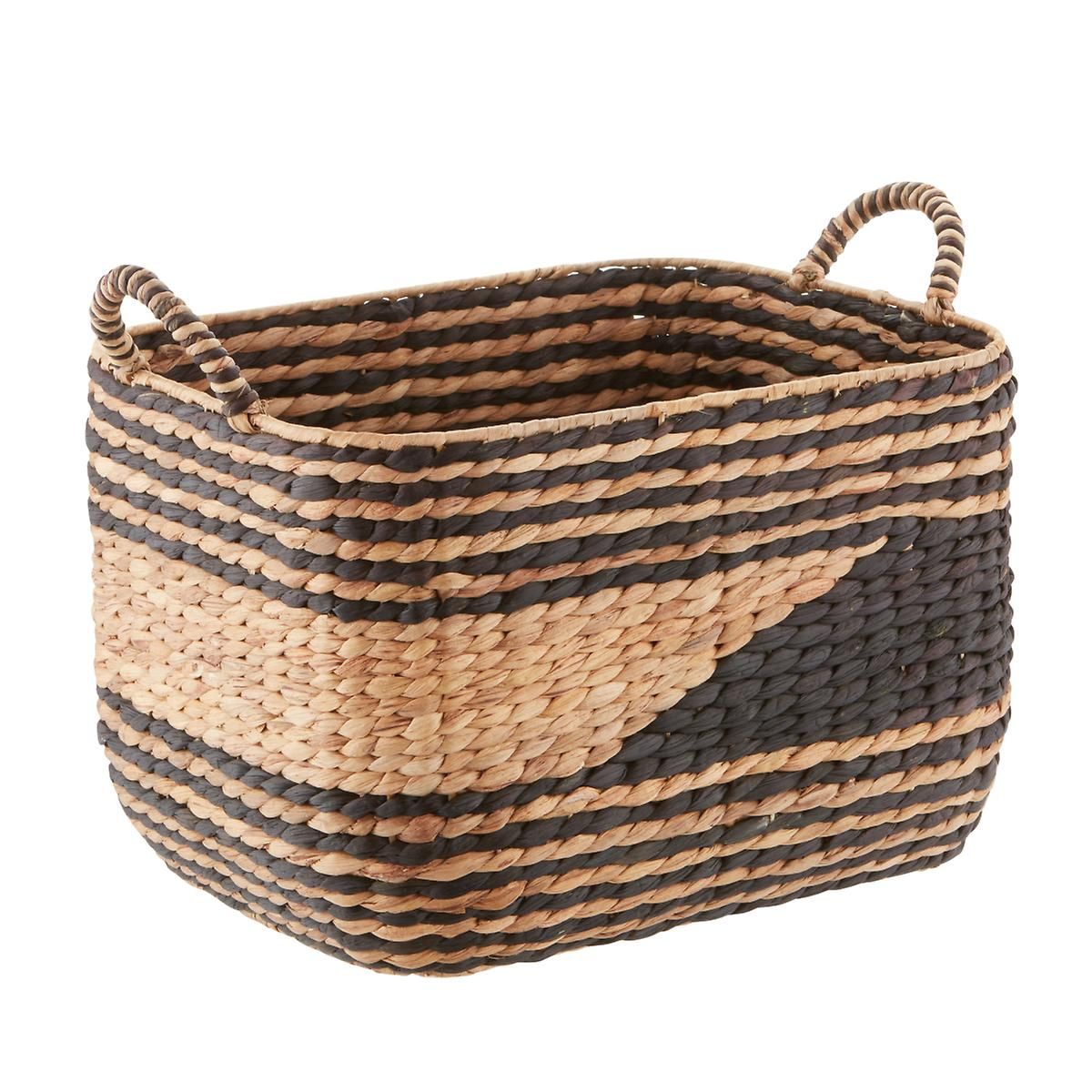 Black & Natural Water Hyacinth Storage Bins | The Container Store