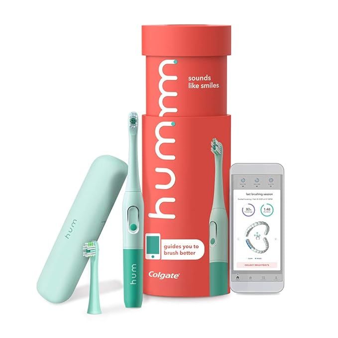 hum by Colgate Smart Battery Toothbrush Kit, Sonic Toothbrush Handle with 2 Refill Heads and Trav... | Amazon (US)