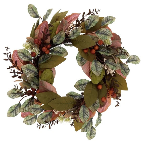 Leaves with Berries Wreath, Multicolor, 22", Fall by Way To Celebrate | Walmart (US)
