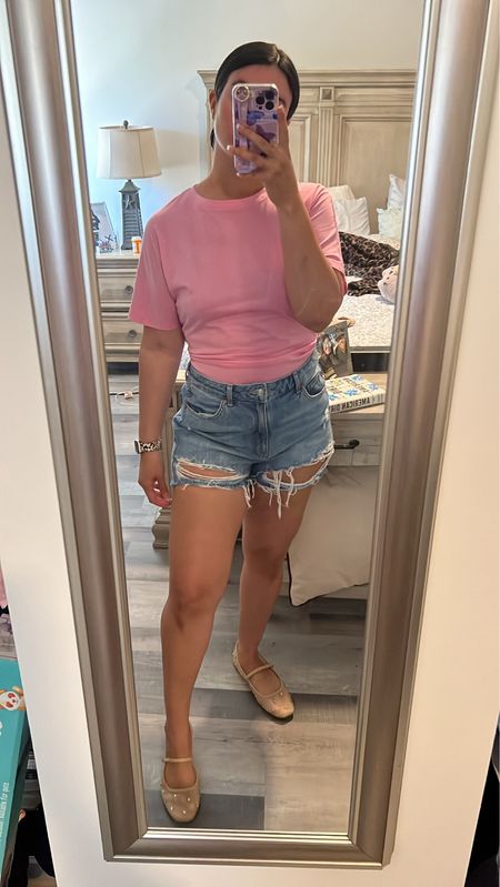Ootd ! Pink tie bow top ! High waisted distressed shorts and studded mesh flats 

Target style // target finds // target lovers // mesh flats

#LTKstyletip #LTKfindsunder50 #LTKsalealert
