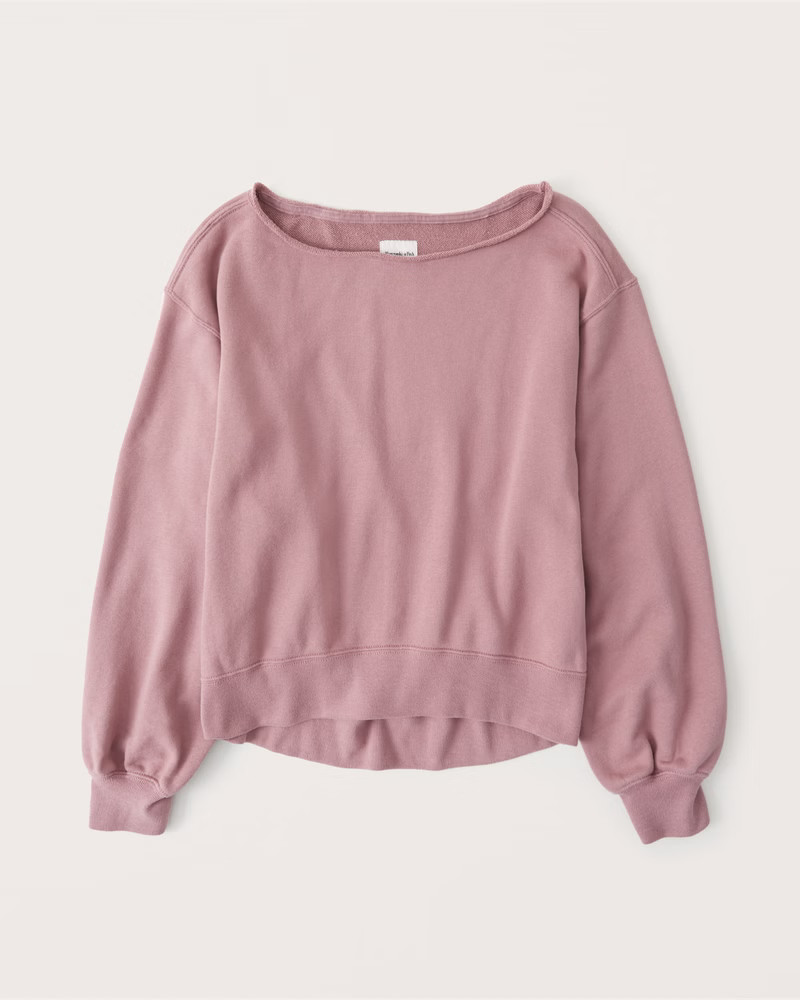 Terry Boatneck Crew Sweatshirt | Abercrombie & Fitch (US)