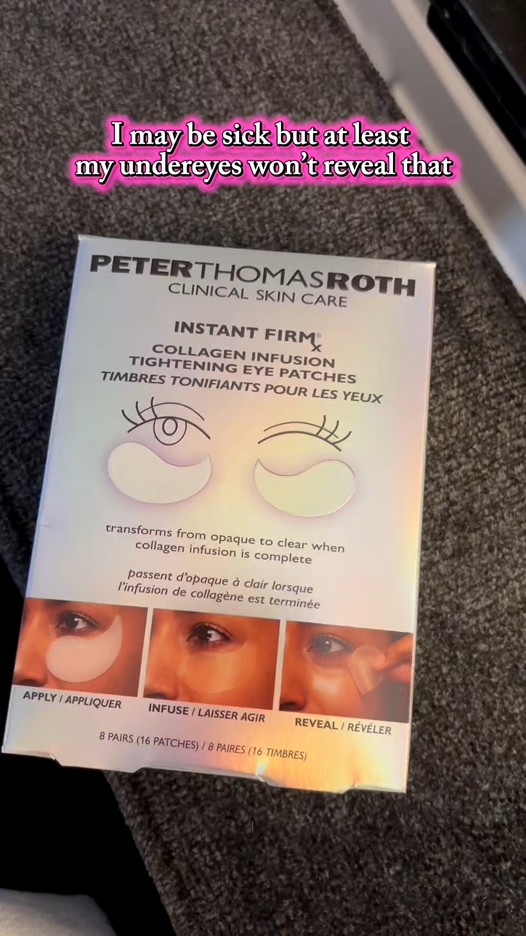 The superflu won’t stop me from looking my best w these Peter Thomas Roth collagen infusion patches! 

Skincare, self-care, treat yourself, eye patches, under eyes, collagen, glow up, anti-aging

#LTKselfcare #LTKBeauty #LTKGiftGuide