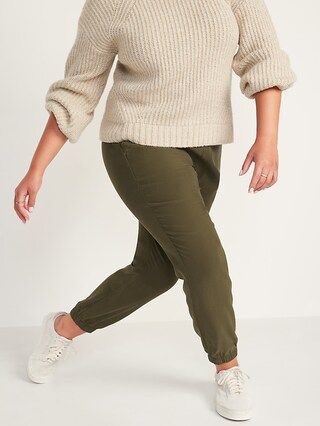 High-Waisted Twill Jogger Pants for Women | Old Navy (US)