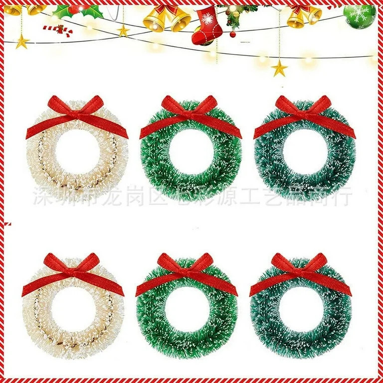 15pcs Mini Christmas Wreaths Decorations Artificial Miniature Wreaths Christmas Tree Wreaths | Walmart (US)