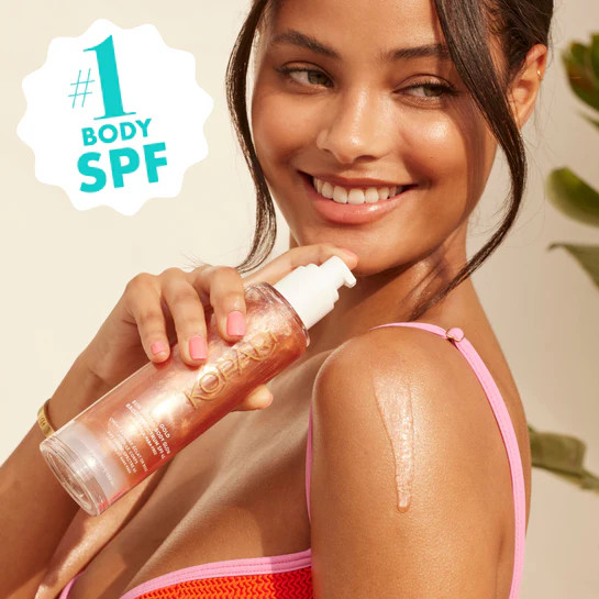 Rose Gold Sun Shield Body Glow Sunscreen SPF 45 | Kopari Beauty