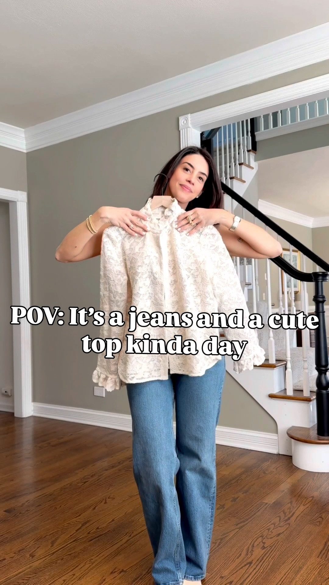 Spring “jeans + cute top” uniform 🤍

Wearing this lace top styled with my go-to denim — the perfect feminine piece that still feels easy and wearable for everyday. This is the kind of top you can wear now with jeans and later with shorts, skirts, or layered under a light jacket.

Fit:5’6” for reference.
 Top: True to size — I’m wearing my usual size 4
Jeans TTS: size 27 Regular


#LTKValentine #LTKNYFW #LTKSeasonal