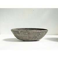 Oblong Rustic Bowl, Wabi Sabi Textured Decorative Bowl For Coffee Table Centerpiece, Footed Cement Bowl, One Of Kind | Etsy (US)