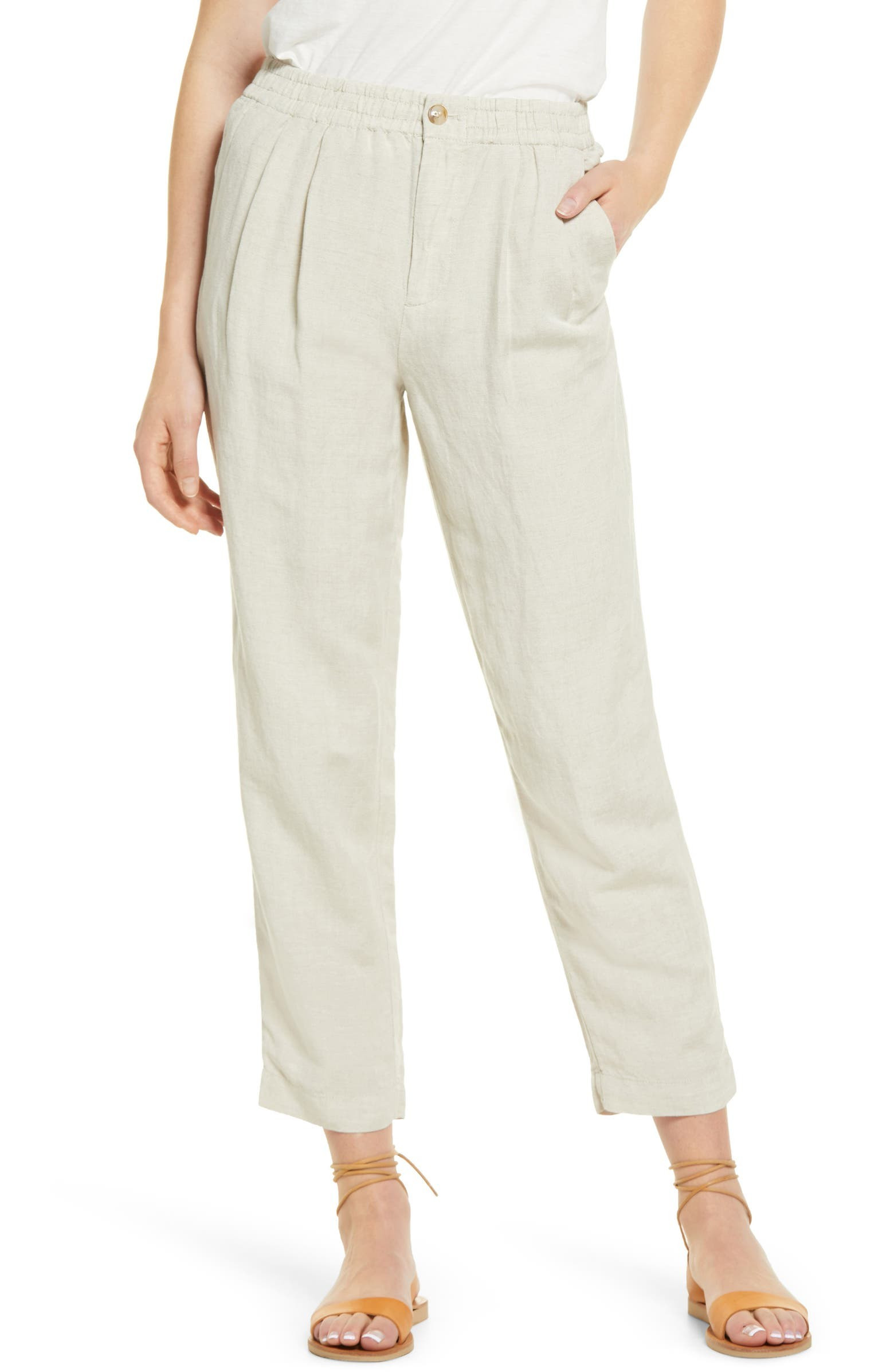 Women's Linen Blend Track Trousers | Nordstrom