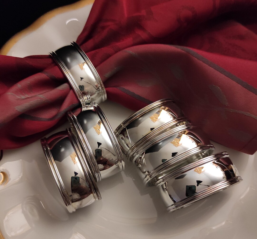 Vintage Set of 6 Silver Plated Napkin Rings for Kitchen, Party or Restaurant Decor and Serving - ... | Etsy (US)