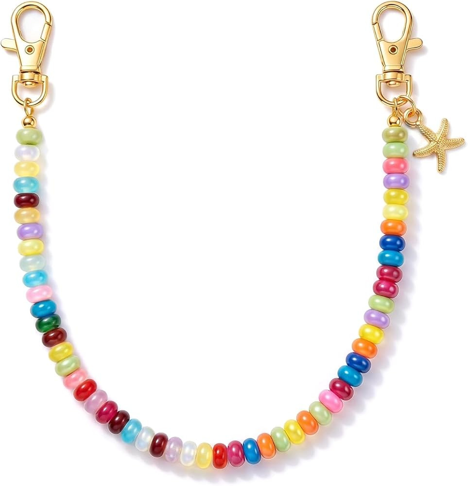 Angyape Beaded Bag Charm Chain for Handbags Dopamine Purse Chain Colorful Bead Keychain Summer Ac... | Amazon (US)